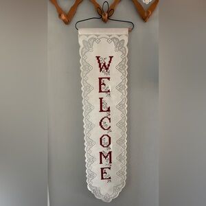 Welcome Lace Wall Hanging